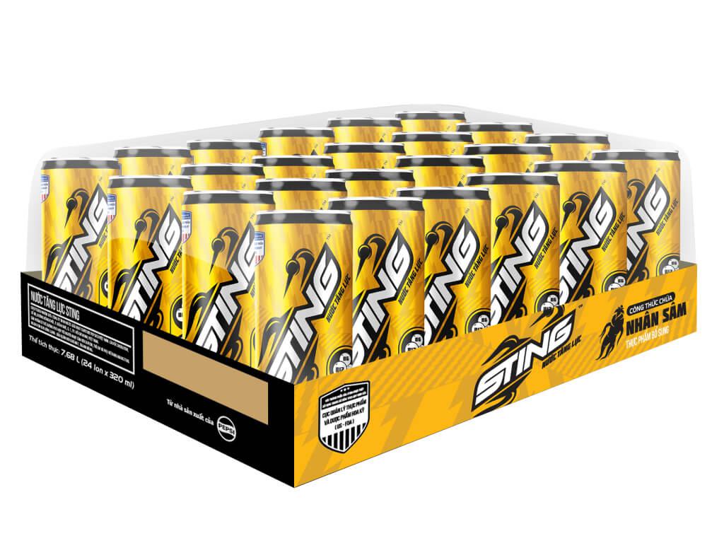 スティング ゴールド Sting Gold 高麗人参フレーバー エナジードリンク 320ml 缶 (タウリン・イノシトール・ビタミンB群配合 / 疲労回復・集中力向上)