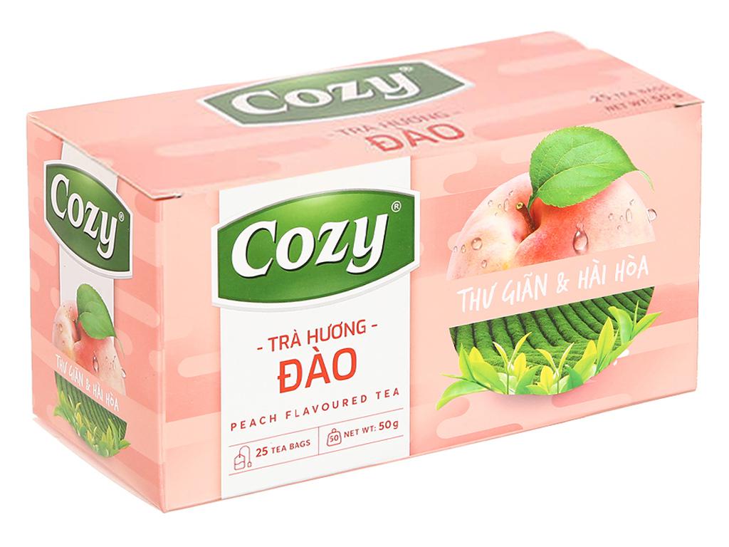Cozy Peach Flavored Black Tea Bags (25 Sachets x 2g / Premium Ceylon & Black Tea Blend / Natural Peach Aroma)