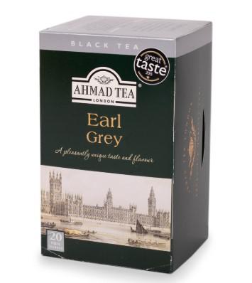 Ahmad Tea London Earl Grey Black Tea Bags 20 x 2g (Foil-Wrapped Envelope Teabags / Mediterranean Bergamot Aroma)