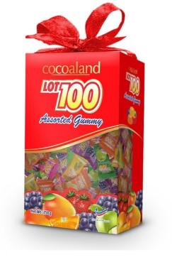 Lot 100 Assorted Fruit Gummy Soft Chews Candy 225g Bag (Mango, Apple, Orange, Grape & Strawberry / Real Fruit Juice / Made in Malaysia)