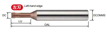 Moldino EDT-0.8-12.5-TH Solid Carbide 4-Flute Thread Milling Cutter M5x0.8 (DC 3.8mm / Cut Length 12.5mm / TH Nano Coating / Made in Japan)