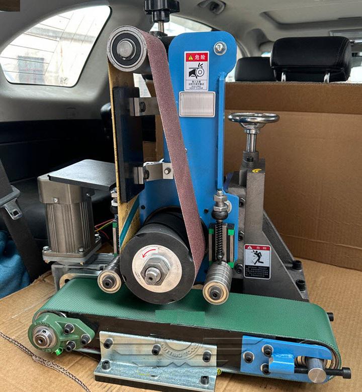 Heavy-Duty 150mm Single-Head Abrasive Belt Grinding & Deburring Machine 1.5kW 220V (Grinding Width 150mm / Height 0-80mm / Conveyor Motor 90W / 110kg)