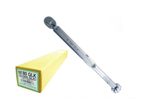 Kanon N180QLK 1/2" Drive Adjustable Click-Type Torque Wrench (40 - 180 N·m / ±3% Accuracy / Made in Japan)