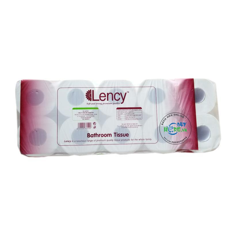 Lency (レンシー) プレミアム グリーン 3枚重ね 芯なし (コアレス) トイレットペーパー (10ロール入 パック / 100% バージンパルプ / 水解性・詰まり防止)