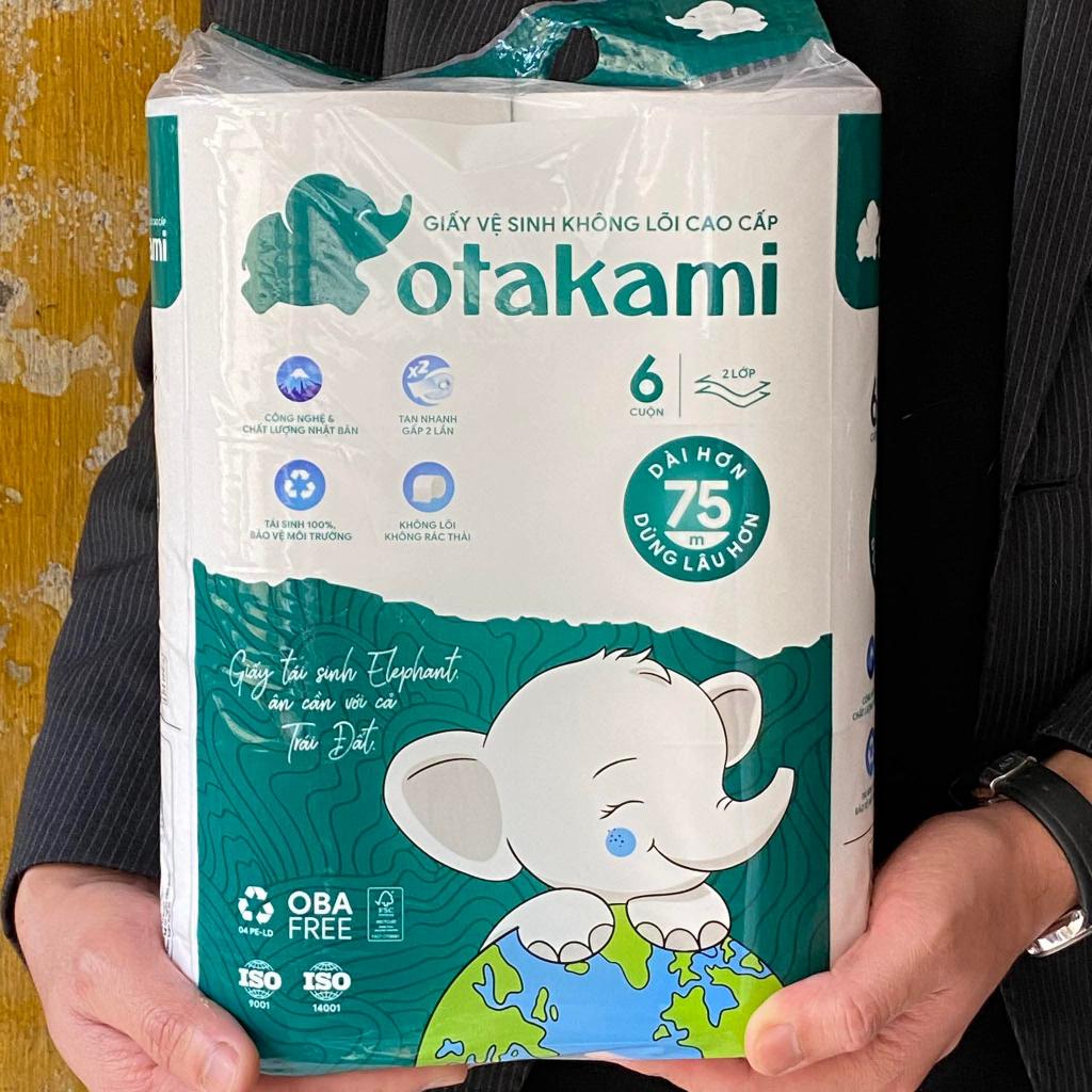 Otakami 水に素早く溶ける エコフレンドリー トイレットペーパー (6ロール/パック)