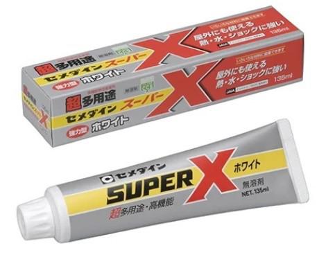 Cemedine Super X White AX-039 135ml Industrial High-Performance Elastic Multi-Purpose Adhesive (Solvent-Free / -40°C to +120°C / Made in Japan) - Image 1