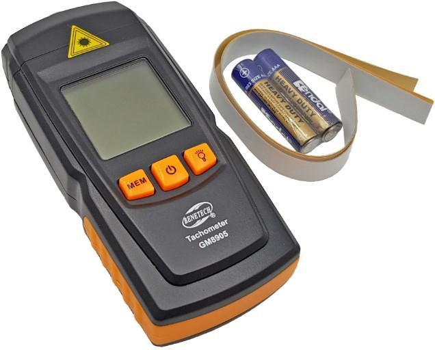 베네텍 Benetech GM8905 비접촉式 디지털 레이저 광학 타코미터 회전속도계 (2.5~99,999 RPM / Max·Min·Avg 저장 / LCD 백라이트)