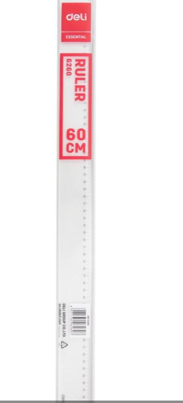 Deli 6260 Transparent Plastic Straight Ruler 60cm