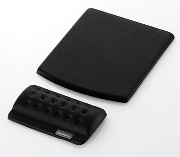 エレコム ELECOM MP-114BK 分離型 リストレスト付き エルゴノミクス マウスパッド (低反発ポリウレタンゲル 疲労軽減 / 滑らかライクラ布地 / 滑り止め底面)