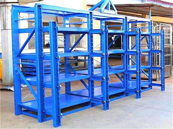 工業用 重荷重 4段 引き出しスライド式 金型保管ラック・モールドラック (段荷重1500kg / ベアリングローラー / 工場5S管理)