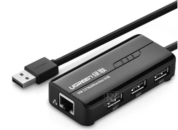 Ugreen 20264 3ポートUSBハブ イーサネット付き