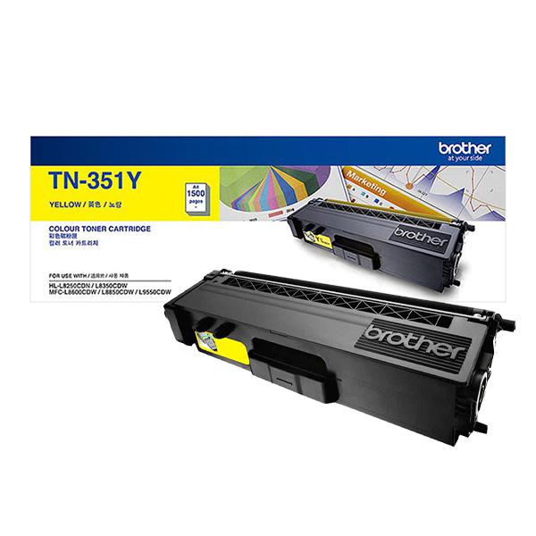 Brother TN-351Y Genuine Yellow Toner Cartridge (Yield ~1,500 Pages / HL-L8250CDN, HL-L8350CDW, MFC-L8850CDW)