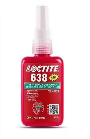 Loctite 638 50ml High-Strength High-Temperature Retaining Compound (Max Gap 0.25mm / 31 N/mm² Shear / Up to 180°C / Henkel)