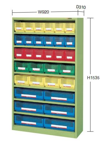 TKM8-3 Workshop Heavy-Duty Steel Cabinet with 18 Fixed Part Trays