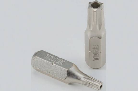 TONE BTT-10HS T10 Torx / Star Power Screwdriver Bit 3-Piece Set (1/4" 6.35mm Hex Shank / S2 High-Torque Alloy Steel / Made in Japan)