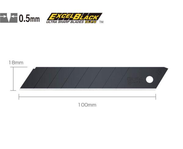 日本爱利华 OLFA LBB-50 18mm 特专黑刃高碳钢美工刀片 (50片装塑料便携盒 / 8折断刀段)