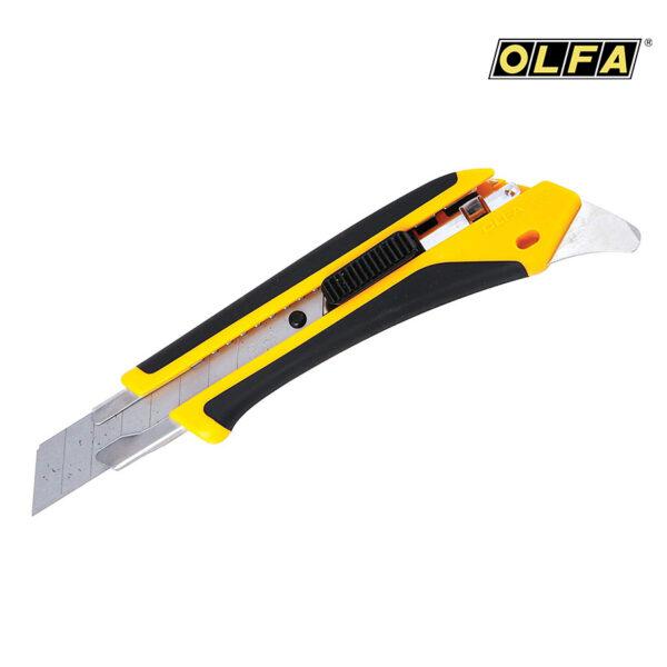 日本原装 爱利华 OLFA L5-AL X-Design 18mm 重型防滑自锁美工刀 (玻璃纤维强化柄 / 尾部多功能金属开罐硬挑 / 日本製)