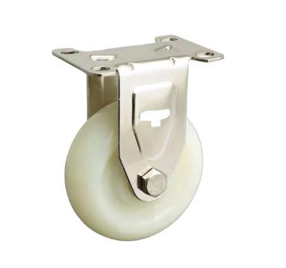 IFXN75 75×32mm SUS304オールステンレス製 固定金具付 ポリアミド PA ナイロン車轮 キャスター (耐荷重90kg / 耐食性)