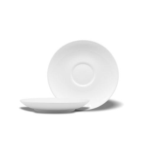 CK 高級 白磁 セラミック 飯碗用 敷き皿 受け皿 16cm (電子レンジ・食洗機対応 / 高耐久・防滑底)