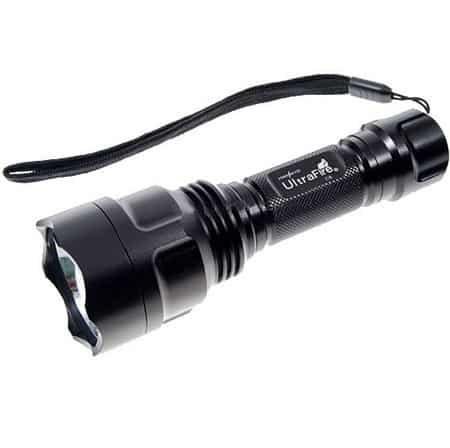 UltraFire C8 Cree XM-L2 LED 1000-Lumen Tactical Aluminum Flashlight (5 Lighting Modes / Smooth Reflector / 18650 Battery / IPX6 Waterproof)