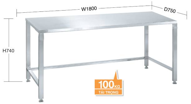 ステンレス製アジャスター付き作業台 BTT1800I-750CN
