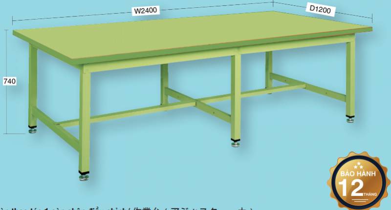 BTTD2400-1200DC Heavy-Duty Single-Tier Industrial Workbench 2400 x 1200mm