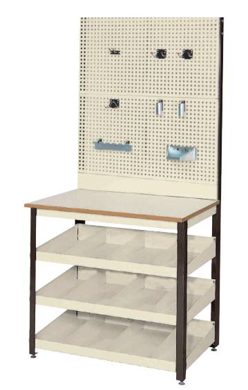 4-Tier Workbench with Tool Hanging Rack BGT3T1200S-CD