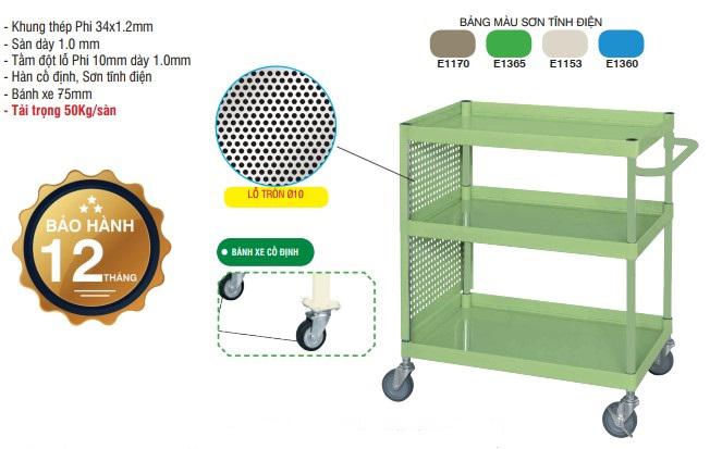 3-Tier Utility Cart with Tool Hanging Rack