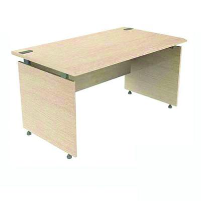 파미 Fami CD1400H 인체공학 사무용 책상 W1400xD700xH750mm (곡면 포밍 에지 가공 / 듀얼 전선 홀 / 멜라민 상판)