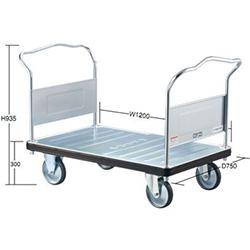 XDM03S 工業用 800kg 超重量物用 スチール台車 (1200x750x935mm 3mm厚鋼板デッキ)