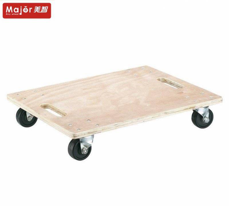 BLM800W Heavy-Duty Mobile Wooden Dolly Pallet Cart with 360° Swivel Casters (Reinforced Solid Wood Deck / 800mm Frame)