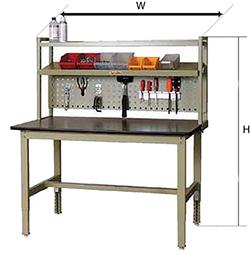 BTM1200S-TDC Industrial Workstation with Pegboard Tool Rack