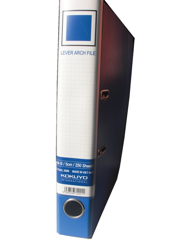Kokuyo V285B F4-50mm (5cm Spine) Lever Arch File Folder - Sky Blue (250 Sheets Capacity / Japan Quality)
