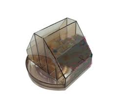 桃仙 Dao Tien 360度多格旋转透明亚克力多功能笔筒 / 桌面文具收纳盒 (带胶带切割座)