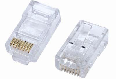 AMP 커Scope Cat5e / Cat6 RJ45 8P8C 금도금 랜선 케이블 모듈러 플러그 (100개입 1박스)