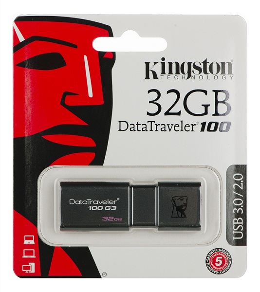 킹스톤 Kingston DataTraveler 100 G3 32GB USB 3.0 플래시 드라이브 (DT100G3/32GB / 슬라이딩 캡리스)