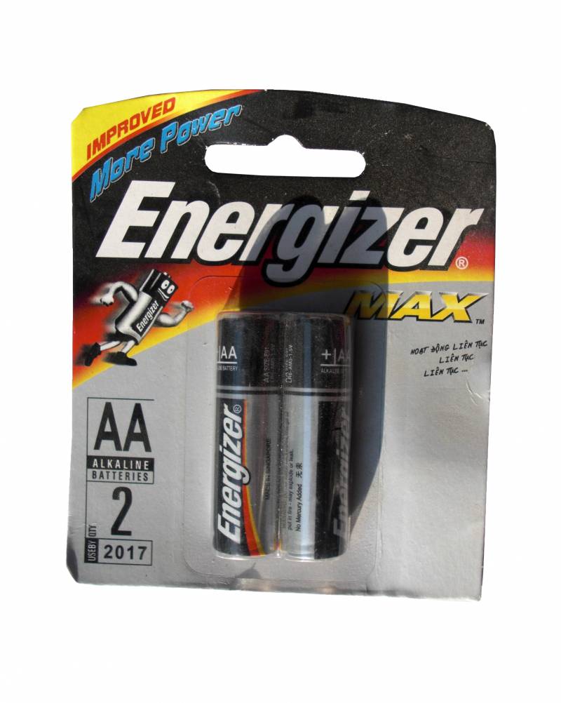 エナジャイザー Energizer Max 単3形 (AA) 1.5V アルカリ乾電池 (2本パック / 液漏れ防止パワーシール / シンガポール製)