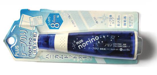 Plus Norino Beans TG-711 Compact Roller Tape Glue 6mm x 8m (Honeycomb Dot Adhesive / Portable Egg-Shaped Dispenser)