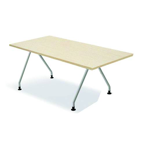 BCS12-LV 1200x600x750mm 现代钢木结构 员工办公桌 电脑桌 (三聚氰胺MFC耐磨防水木质台面/加厚钢制斜角立腿静电喷塑/预设桌面走线孔)