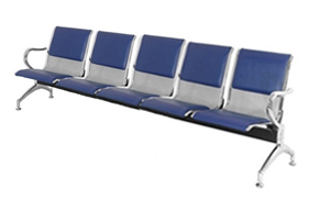GC01MD-4 4-Seater Perforated Steel Waiting Room Bench with PU Cushions - Image 1