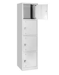 TS13 Single-Door 3-Compartment Steel Storage Cabinet W450xD452xH1830mm (3 Adjustable Shelves / Cam Lock / ABS Handle / Grey Powder-Coated)