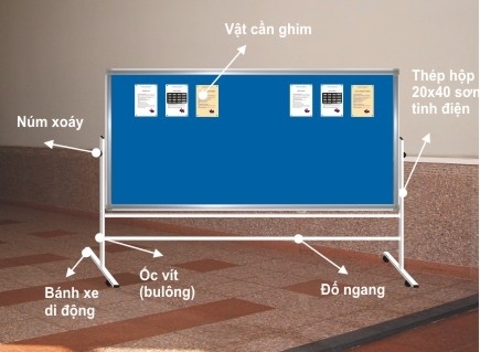 Tân Hà 1200 x 800 双面移动毛毡钉板
