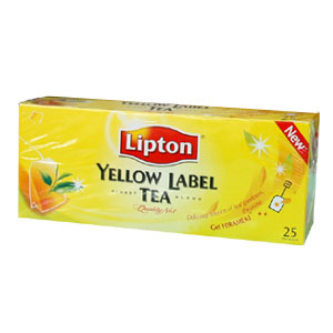 立顿 Lipton 经典黄牌 精选红茶 过滤纸袋装 滤纸袋泡茶 (整盒25小包独立信封袋装 / 100%精选斯里兰卡高山红茶原叶 / 雨林联盟环保认证 / 醇厚甘甜办公茶歇提神专用) - Image 1