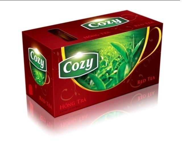Cozy Premium Filter Tea Bags (Box of 25 Teabags / Jasmine, Strawberry, Lotus & Peach Flavors / 100% Pure Vietnamese Tea)