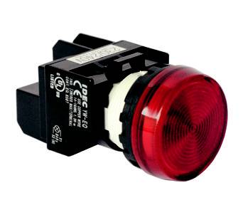 IDEC YW1P-2EQ4 R Ø22mm 24VDC Red LED Pilot Indicator Light (Industrial Panel Flush Mount / IP65)