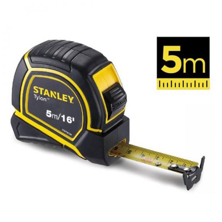 美国史丹利 STANLEY 36-194 5米 (5M) x 19mm 尼龙覆膜高耐磨钢卷尺 (Class II 欧洲二级精度 / 3颗铆钉加固挂钩 / 防摔ABS外壳)