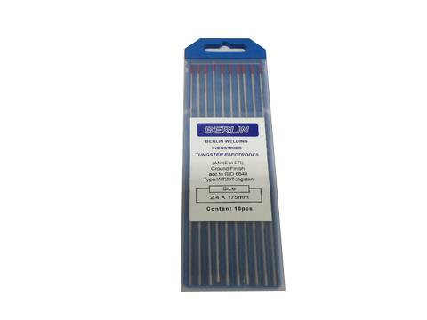 工业级 Ø1.6mm x 175mm 精磨钨极 氩弧焊钨针 钨棒 (整盒10支装 / 红头WT20钍钨或蓝头WL20镧钨 / 高熔点耐烧蚀起弧迅速电弧稳定 / 不锈钢及碳钢薄板精密TIG焊接)