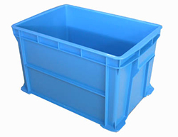 B6 Industrial Stackable Polypropylene Parts Bin Storage Box 438x293x252mm - Blue (Heavy-Duty PP Plastic / Front Label Slot)