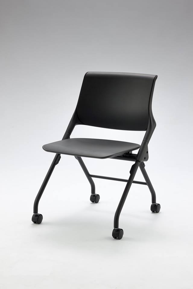 Toyo VCF611B Modern Sled-Base Ergonomic Conference Meeting Chair (Curved Steel Cantilever Frame / High-Density Foam Cushion)