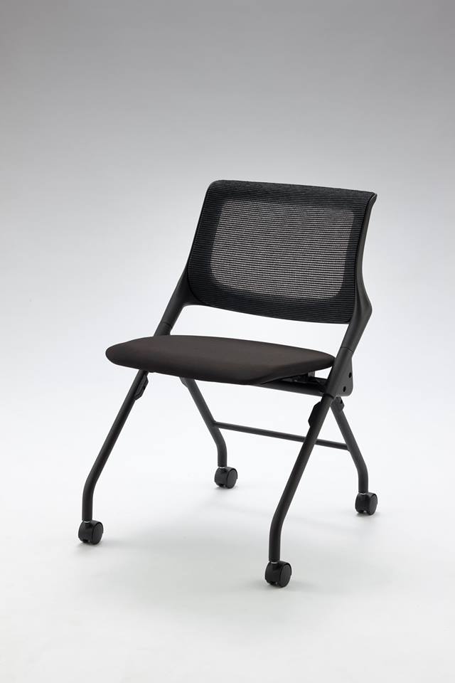 Toyo VCF612B-MBK Modern Sled-Base Office Conference Visitor Chair (Black/White)
